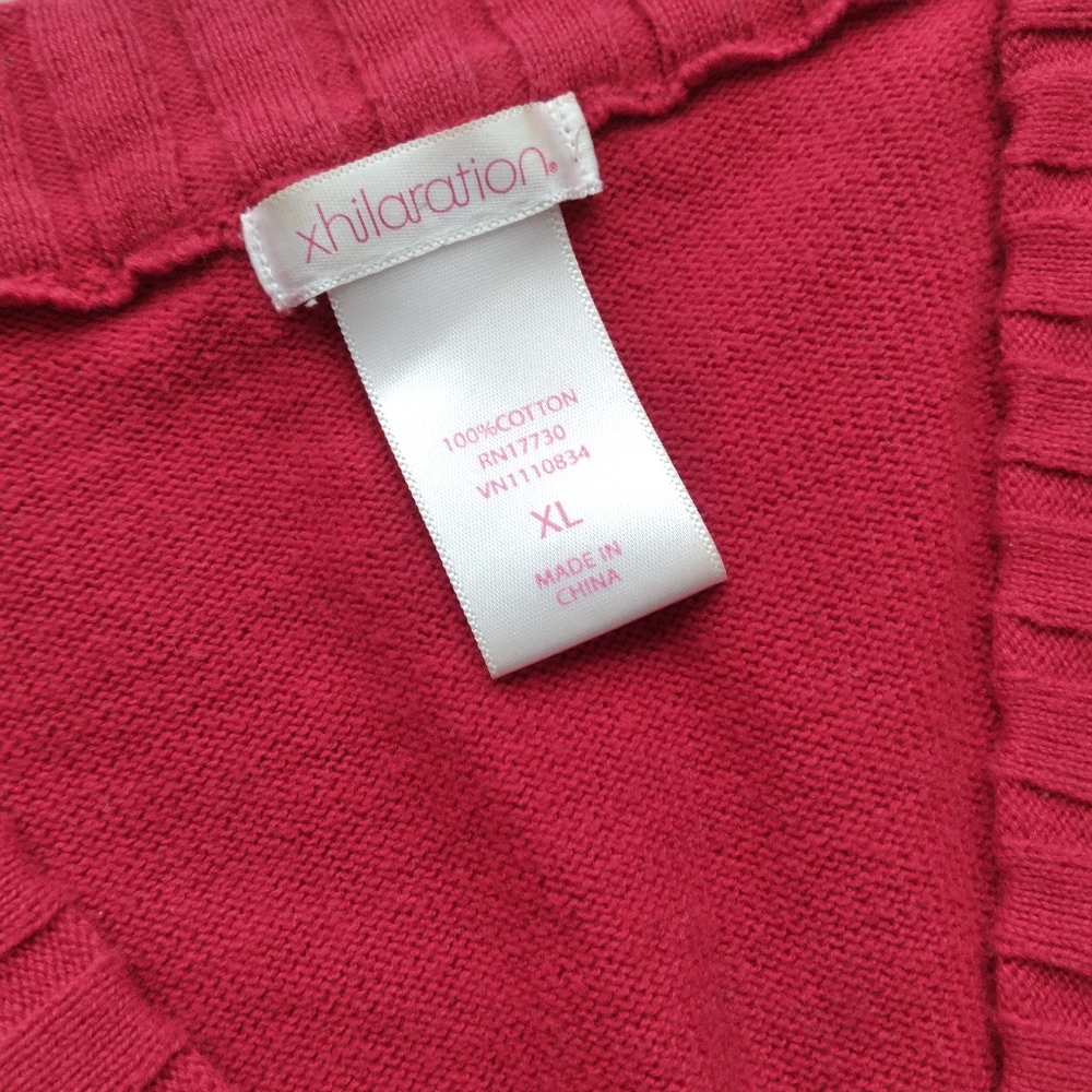 #700 Girls XL xhilaration Knit Dress Red Tie - Picture 7 of 16